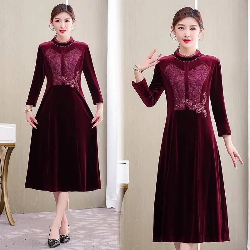 New Mom's Wedding Dresses Women's 2023 Autumn And Winter Long Sleeve Vintage Banquet Dress Midi Female Vestidos Z2750
New Mom's Wedding Dresses Women's 2023 Autumn And Winter Long Sleeve Vintage Banquet Dress Midi Female Vestidos Z2750