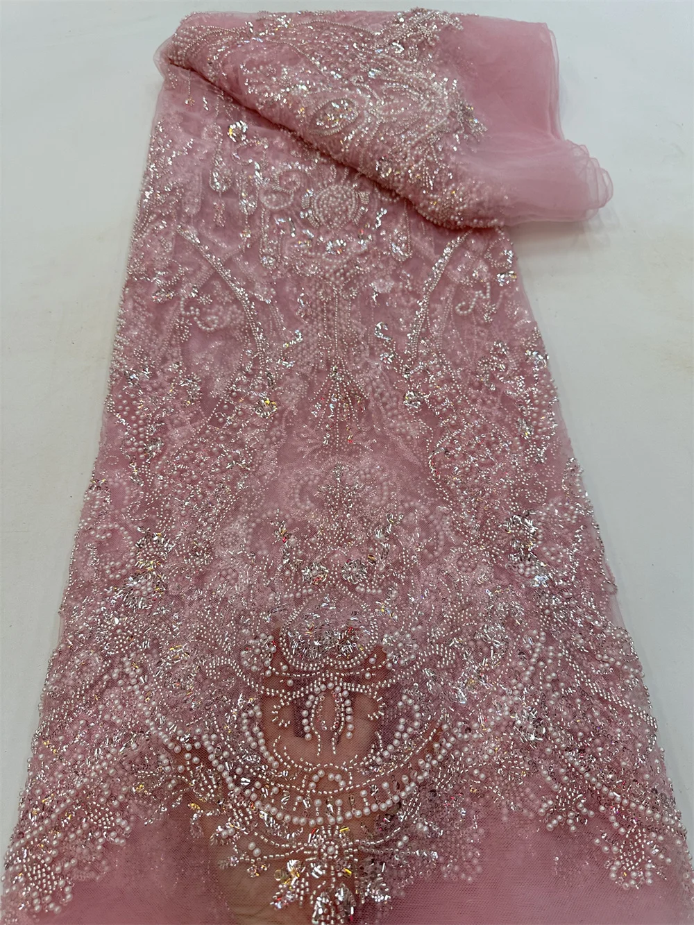 Pink Lace Fabric Nigeria Beaded Fabric Luxury with Sequins African Lace Fabric for Wedding Party Bridal Lace Fabrics 2023 5Yards
Pink Lace Fabric Nigeria Beaded Fabric Luxury with Sequins African Lace Fabric for Wedding Party Bridal Lace Fabrics 2023 5Yards