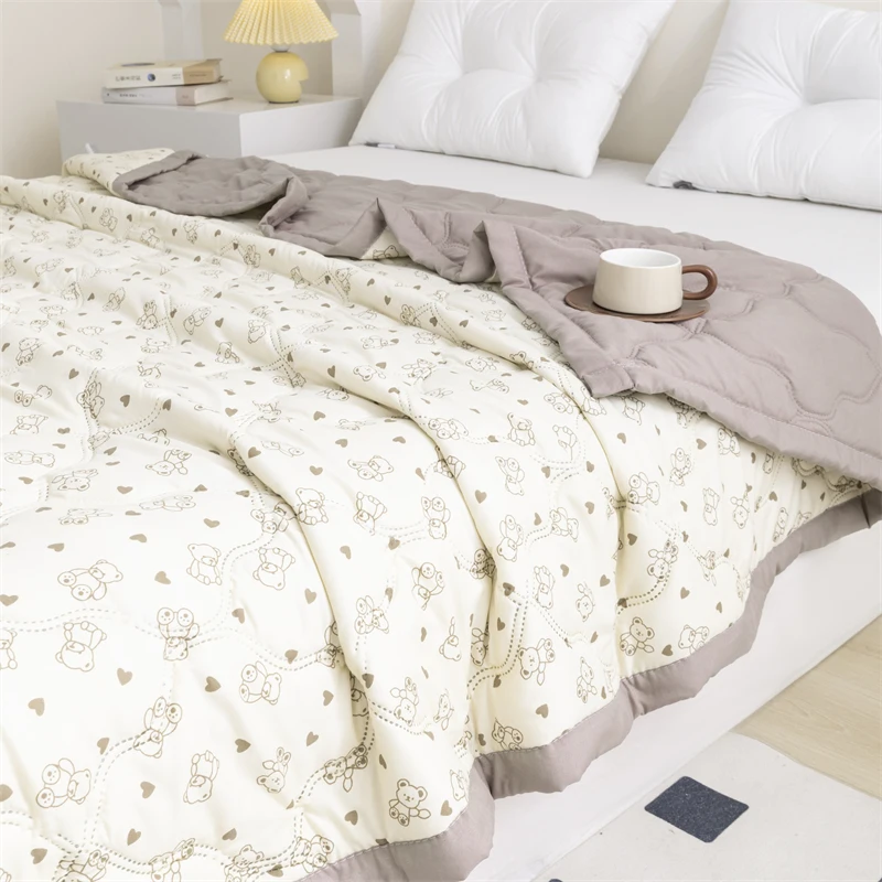 Cartoon Style Bedspread Quilted Comforter Nap Blanket Home Duvets 여름이불 Breathable Quilt Printed Thin Duvets couette de lit Cartoon Style Bedspread Quilted Comforter Nap Blanket Home Duvets 여름이불 Breathable Quilt Printed Thin Duvets couette de lit