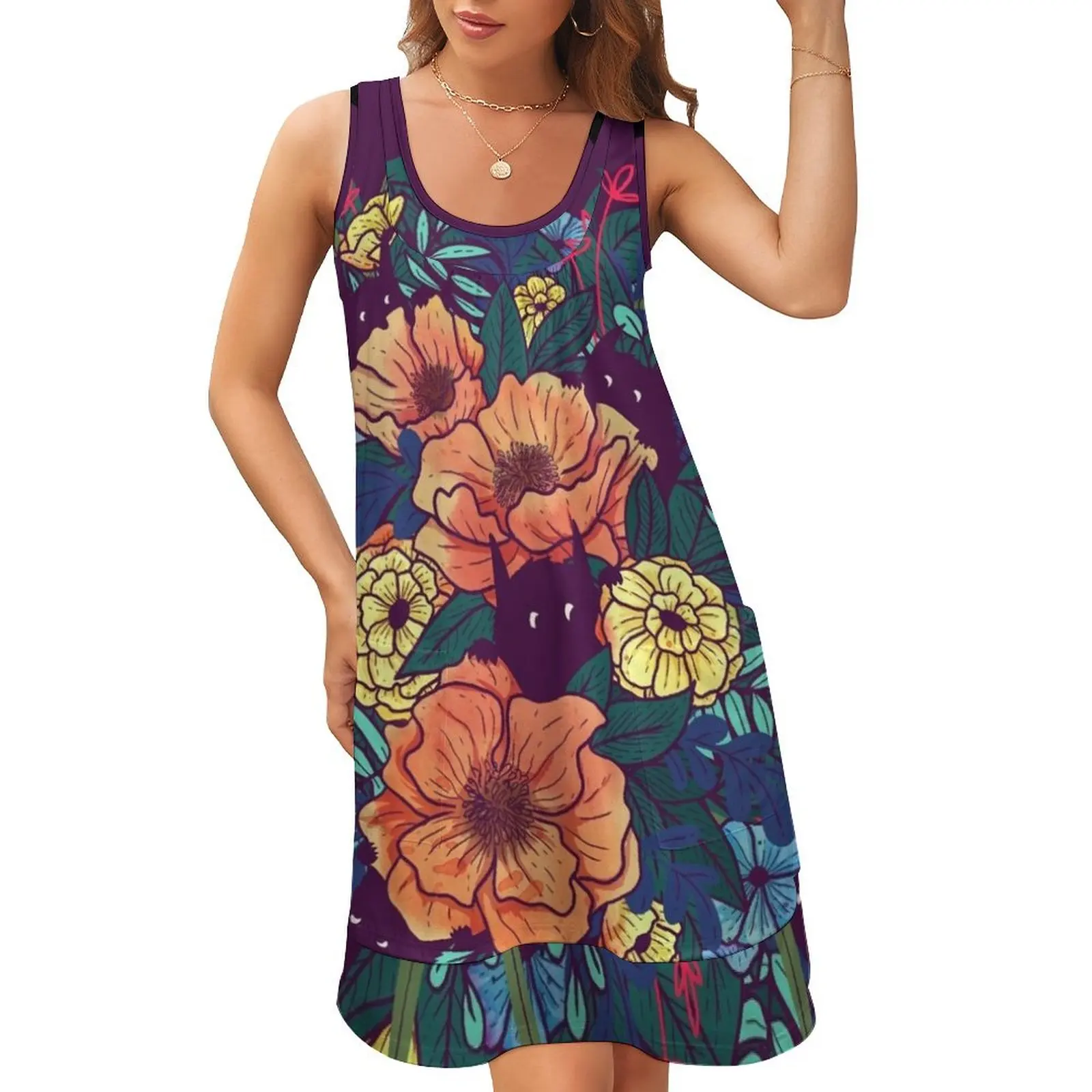 Wild Flowers Sleeveless U-Neck Fake Two Piece Dress Long dress woman women long dresses evening dress women 
Wild Flowers Sleeveless U-Neck Fake Two Piece Dress Long dress woman women long dresses evening dress women