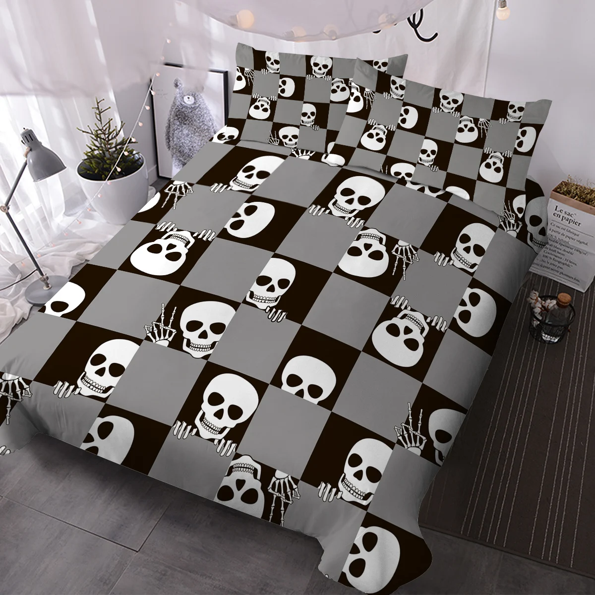 BlessLiving 3D Black And White Skull Flower Duvet Cover Horror Hallowmas Theme Bedding Set Kids Adults Bedroom Decor Bedspread
BlessLiving 3D Black And White Skull Flower Duvet Cover Horror Hallowmas Theme Bedding Set Kids Adults Bedroom Decor Bedspread