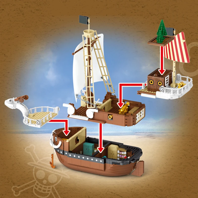 1048PCS MOC The Merri Pirate Ship Building Blocks Movie Game Corsair Pirate Boat Model Bricks Set With Figure Puzzle Toys Gift 1048PCS MOC The Merri Pirate Ship Building Blocks Movie Game Corsair Pirate Boat Model Bricks Set With Figure Puzzle Toys Gift