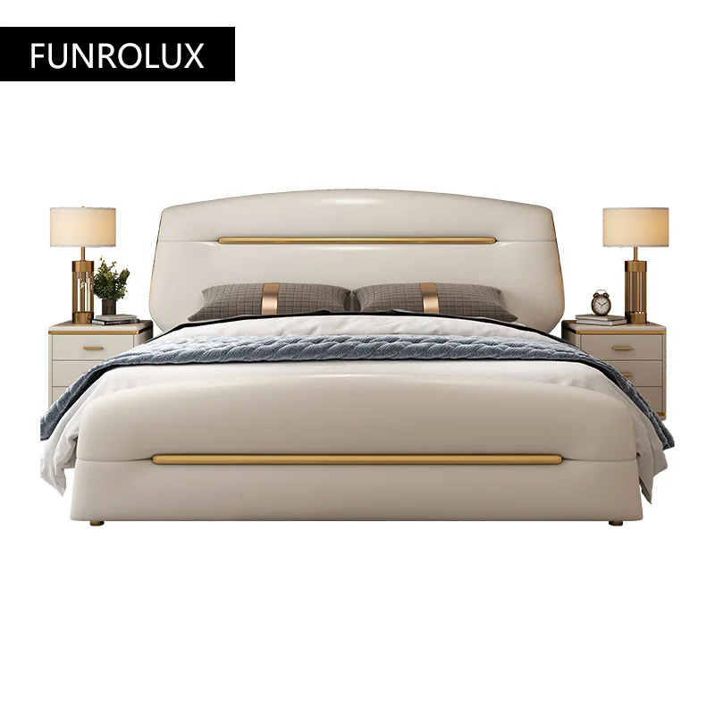 Современсветильник роскошная кожаная простая спальня double1.8Beige из нержавеющей стали позолоченная Маленькая кожаная кровать для квартиры
Современсветильник роскошная кожаная простая спальня double1.8Beige из нержавеющей стали позолоченная Маленькая кожаная кровать для квартиры
