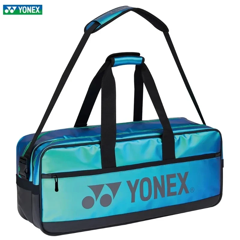 

Спортивная водонепроницаемая теннисная сумка YONEX, ракетка для бадминтона из искусственной кожи, вместительная Синяя, для соревнований