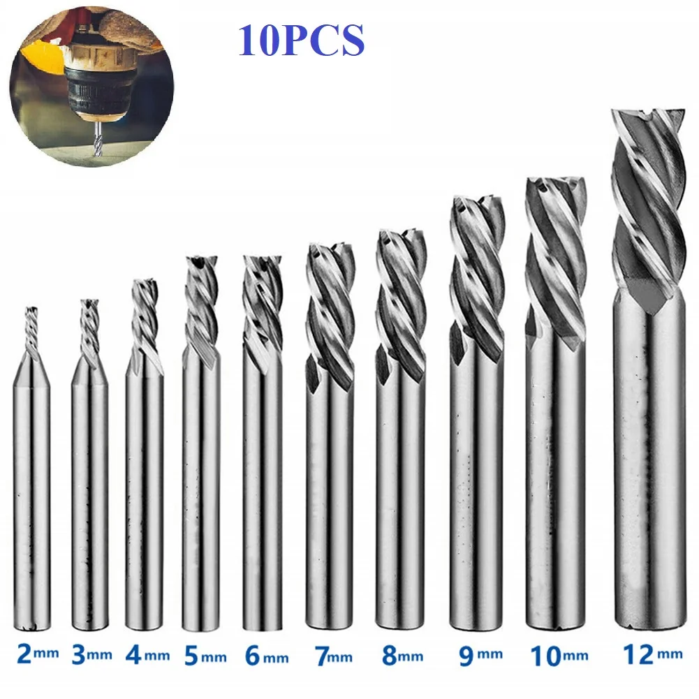 10pcs 4 Flutes HSS End Mill CNC Cutting Tools Alloy Carbide Milling EndMills Tungsten Steel Milling Cutter Router Bit
10pcs 4 Flutes HSS End Mill CNC Cutting Tools Alloy Carbide Milling EndMills Tungsten Steel Milling Cutter Router Bit