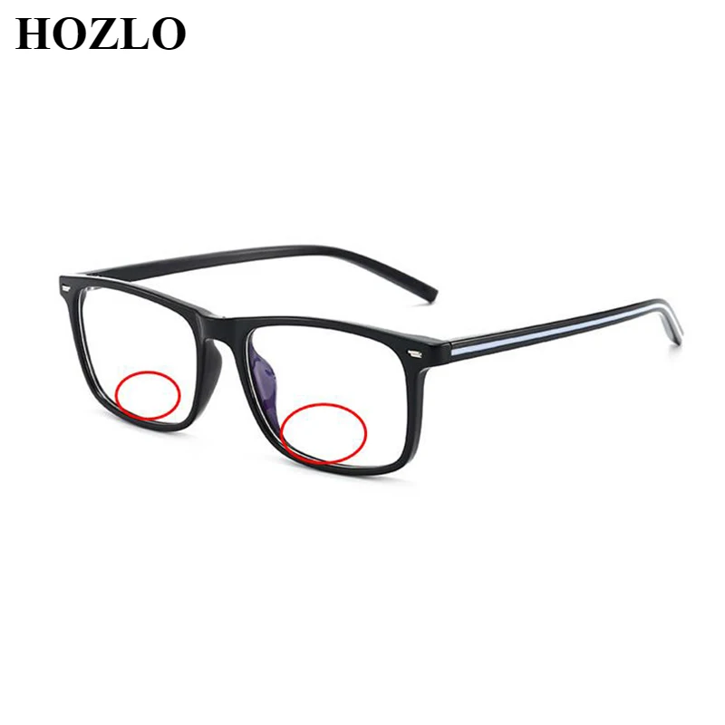 

Unisex TR90 Retro Rivets Blue Light Blocking Bifocals Reading Glasses Magnifier Women Men Look Near Far Presbyopia Spectacles