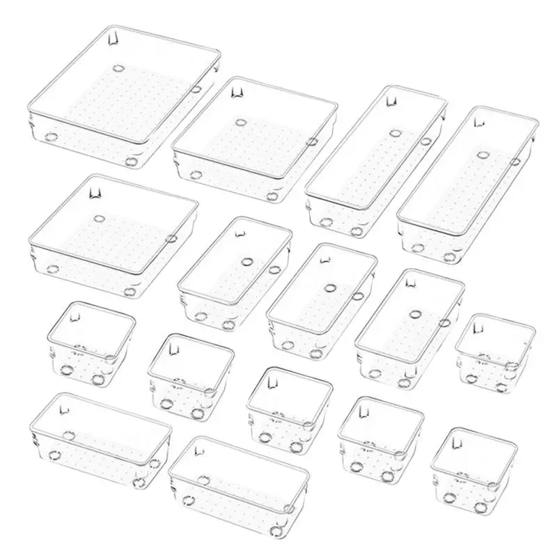 Ящик для ванной комнаты, 16 шт., прозрачный ящик-органайзер, набор для хранения на кухне, органайзер для косметики и контейнеры для хранения 
Ящик для ванной комнаты, 16 шт., прозрачный ящик-органайзер, набор для хранения на кухне, органайзер для косметики и контейнеры для хранения