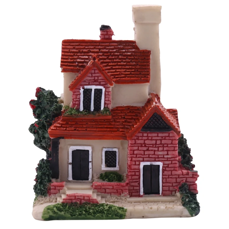 

Cute Mini Resin House Miniature House Fairy Garden Landscape Home Garden Decoration Resin Crafts 4 Styles Color Random