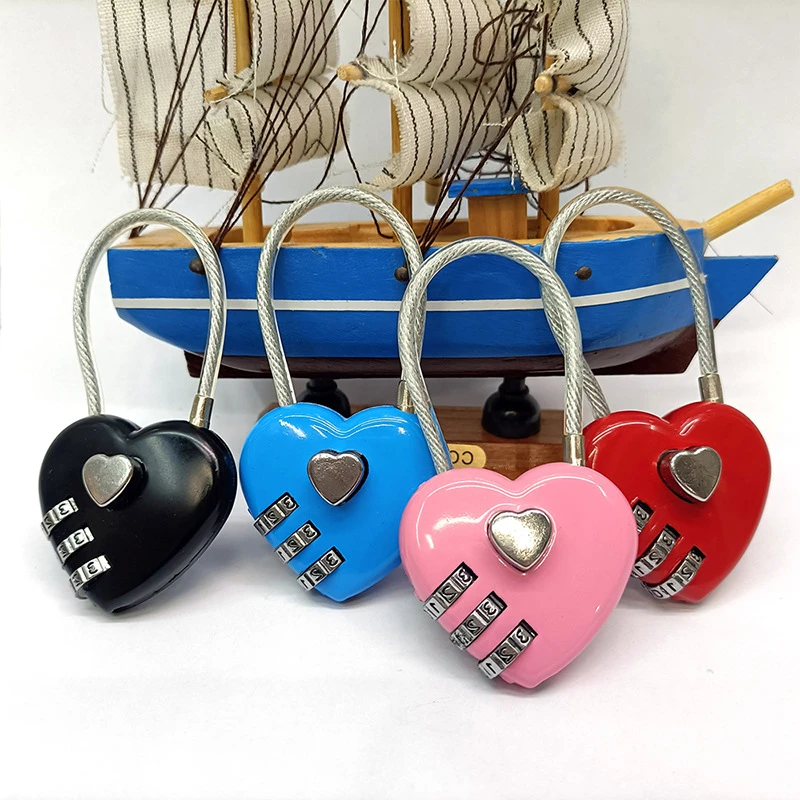 Mechanical steel wire love lock metal heart-shaped code lock with steel wire heart-shaped love code lock
Mechanical steel wire love lock metal heart-shaped code lock with steel wire heart-shaped love code lock