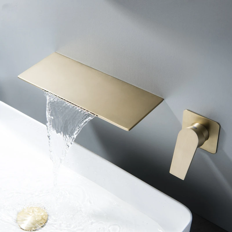 Light luxury 304 stainless steel into the wall gold concealed basin hot and cold faucet waterfall bathroom bathtub washbasin
Light luxury 304 stainless steel into the wall gold concealed basin hot and cold faucet waterfall bathroom bathtub washbasin