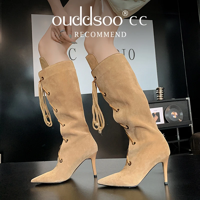 ODS Women Mid-Calf Boots Sexy Solid Color Leather Folds Boots Pointed Toe Thin Heels Stiletto Party Shoes Large Size 35-40
ODS Women Mid-Calf Boots Sexy Solid Color Leather Folds Boots Pointed Toe Thin Heels Stiletto Party Shoes Large Size 35-40