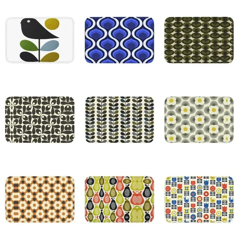 

Orla Kiely Mid Century Modern Front Door Mat Anti-Slip Outdoor Quick Dry Scandinavian Doormat Garden Garage Entrance Rug Carpet