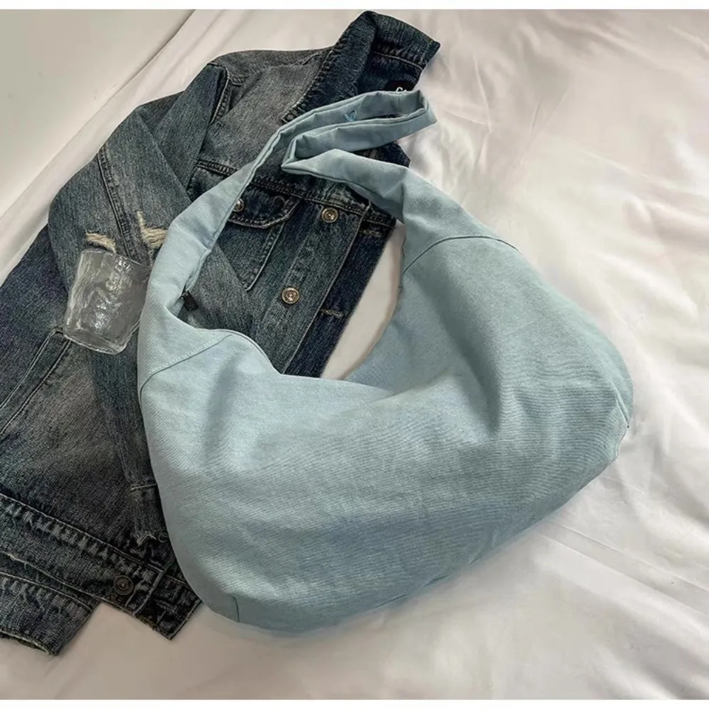 Zipper Closure Shoulder Bag Embroidered Design Korean Style Canvas Bag Sweet Style Cute Design Large-capacity Bag Class Use Zipper Closure Shoulder Bag Embroidered Design Korean Style Canvas Bag Sweet Style Cute Design Large-capacity Bag Class Use