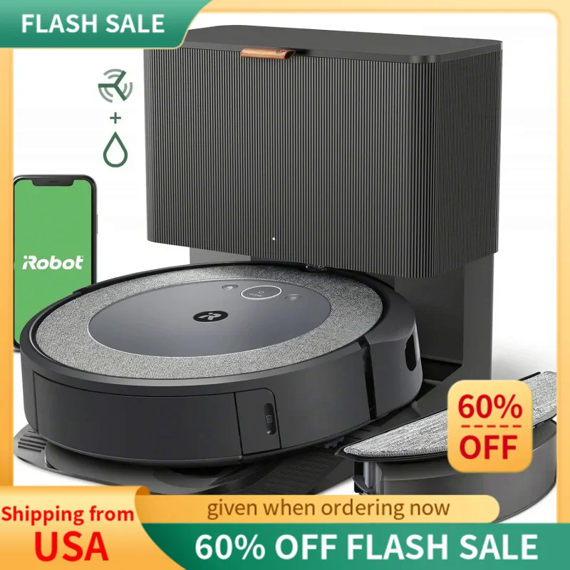 

iRobot Roomba Combo i5 Self-Emptying Robot Vacuum and Mop, Clean by Room with Smart Mapping, Empties Itself for Up to 60 Days,