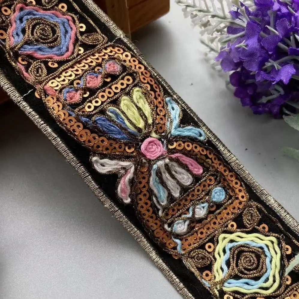 Retro 2 Yards 5cm Sequin Lace Trims Black White Floral Ribbon for Bridal Lace DIY Sewing Material for Dress Decoration New
Retro 2 Yards 5cm Sequin Lace Trims Black White Floral Ribbon for Bridal Lace DIY Sewing Material for Dress Decoration New