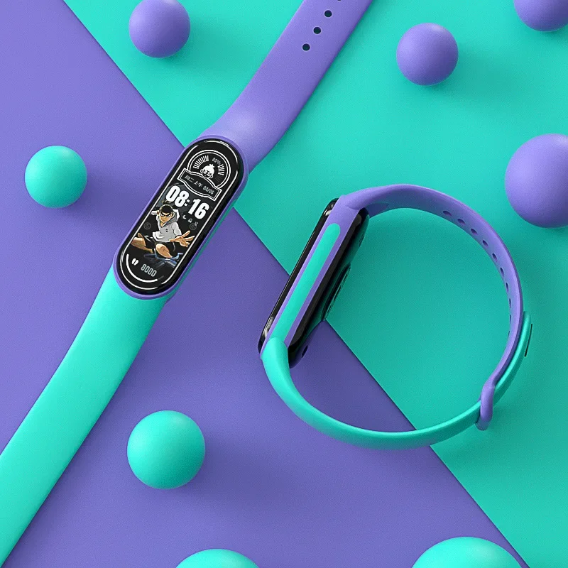 

Ремешок силиконовый для Xiaomi Mi Band 5, двухцветный браслет для наручных часов Mi band 7 5 4 3, соло, стильный браслет