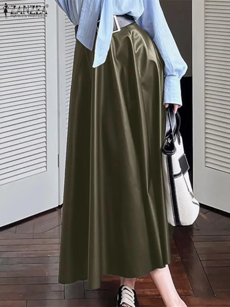 ZANZEA Women PU Leather Long Skirts Korean High Waist Fashion Pleating Jupe Vintage Office 2024 Spring Falda Loose Solid Skirt
ZANZEA Women PU Leather Long Skirts Korean High Waist Fashion Pleating Jupe Vintage Office 2024 Spring Falda Loose Solid Skirt