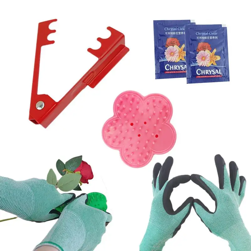 

Rose Thorn Remover Professional Thorn Removal Stripping Tool Flower Stem Cutter With Garden Gloves Floral Arrangement Tool