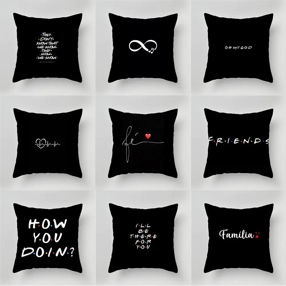 Black Letter Throw Pillow Cover Familia Friend Pillowcases for Pillow Decorative Cushion for Elegant Sofa Bed Pillow Cover 45x45
Black Letter Throw Pillow Cover Familia Friend Pillowcases for Pillow Decorative Cushion for Elegant Sofa Bed Pillow Cover 45x45
