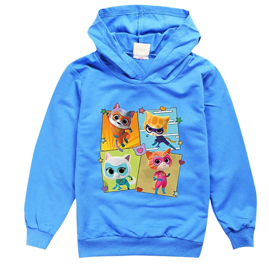 

Cartoon Super Kitties Clothes Kids Jumper Children Long Sleeve Coats Toddler Girls Casual Hoodie Boys Pullover Sweatshirt