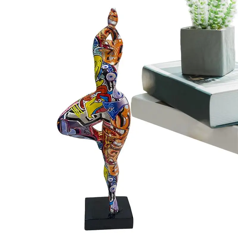 

Студийный декор для йоги, современные статуэтки для йоги, статуэтки для граффити, женская статуя, настольное украшение, полимерные поделки, аксессуары для домашнего декора