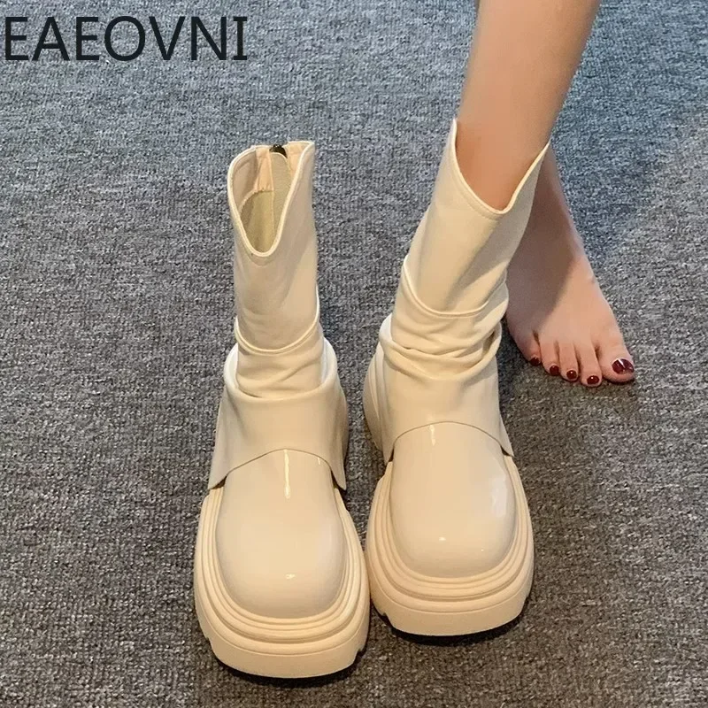 Ankle Boots For Women Fashion Back Zippers Short Boots Female High Platform Thick Bottom Ladies Elegant Boats
Ankle Boots For Women Fashion Back Zippers Short Boots Female High Platform Thick Bottom Ladies Elegant Boats