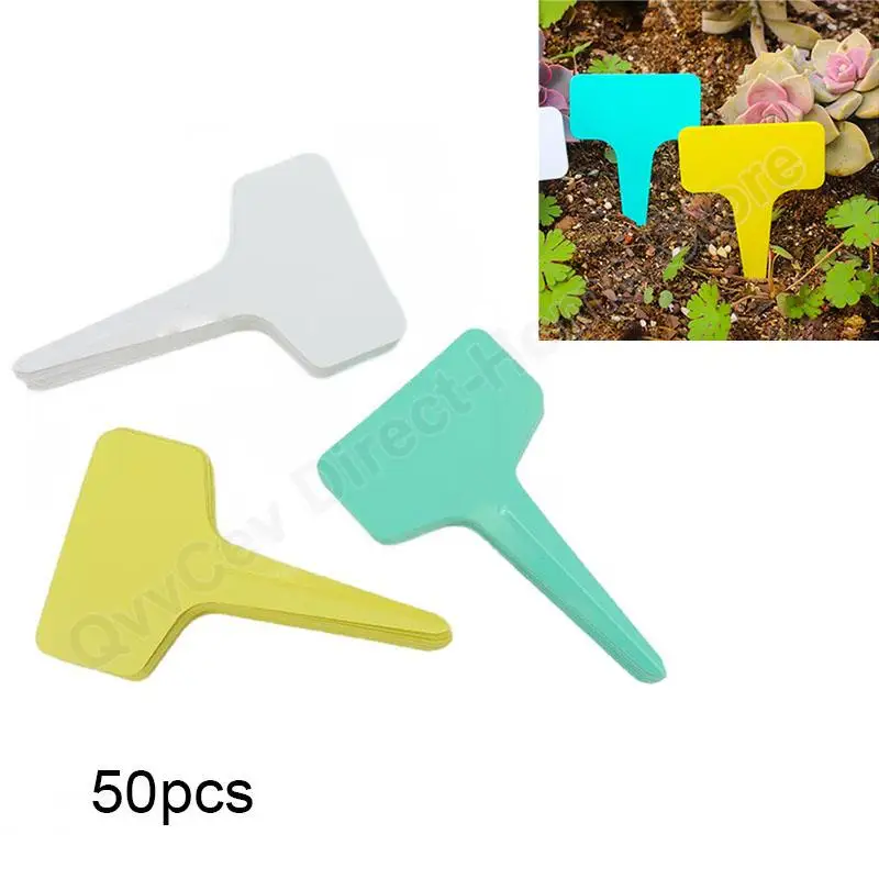 

50 шт., Т-образные пластиковые маркеры для растений, 6 х10 см