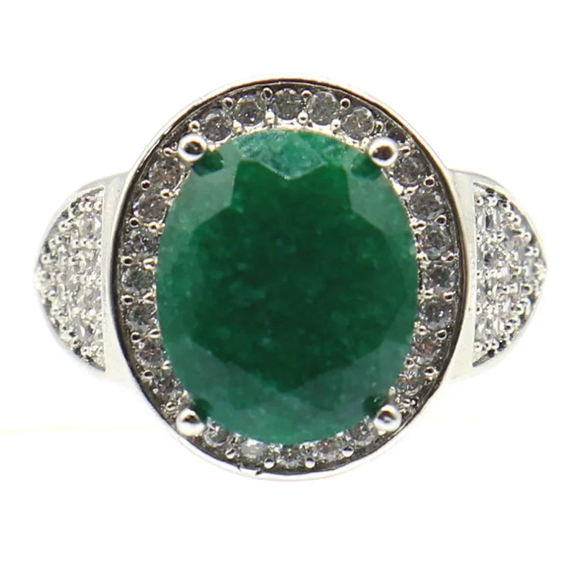 

6g Customized 925 SOLID STERLING SILVER Rings Romantic Real Green Emerald Alexandrite Topaz Zultanite CZ Many Sizes