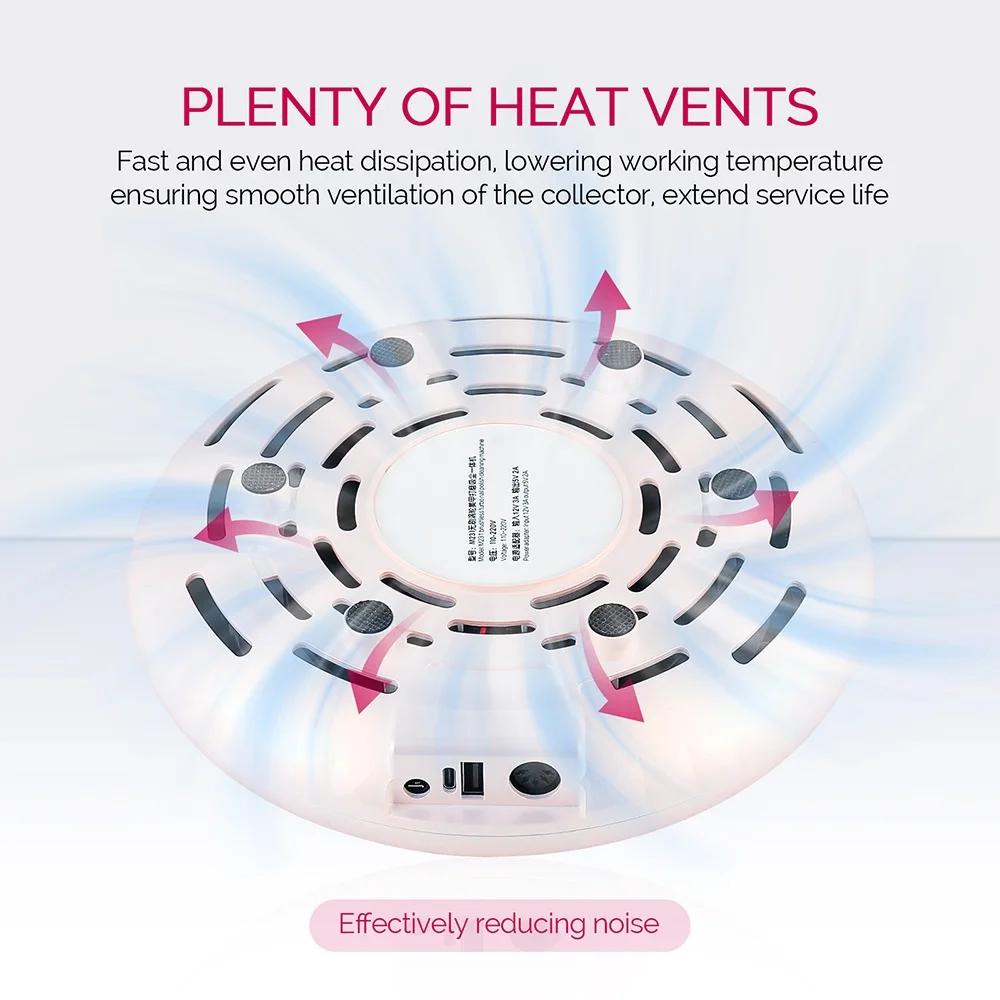 Collecteur de poussière d'ongles sans balais à faible bruit, aspiration injuste 80W, perceuse 35000 tr/min, pièce à main de manucure, aspirateur à ongles avec 2 filtres Collecteur de poussière d'ongles sans balais à faible bruit, aspiration injuste 80W, perceuse 35000 tr/min, pièce à main de manucure, aspirateur à ongles avec 2 filtres