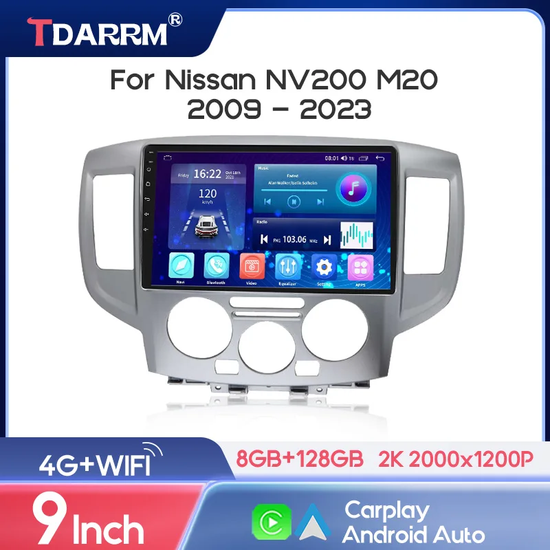 

TDARRM Car Radio For Nissan NV200 M20 2009 - 2023 Android Multimedia Video Player GPS 4G Carplay Autoradio 2K QLED Head Unit