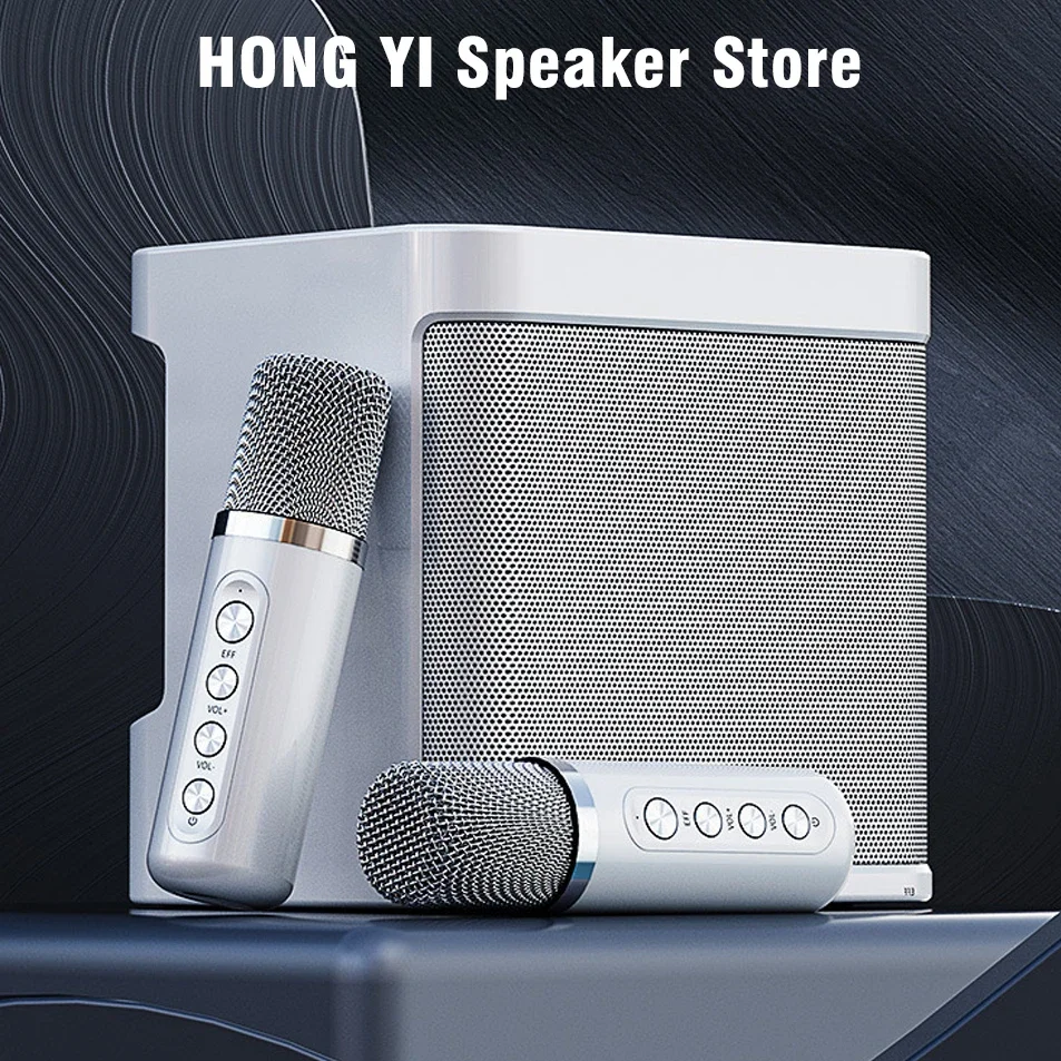 

100W Peak High Power Portable Karaoke Bluetooth Speaker Wireless Microphone Suit Intelligent External Singing Equipment KD-203
