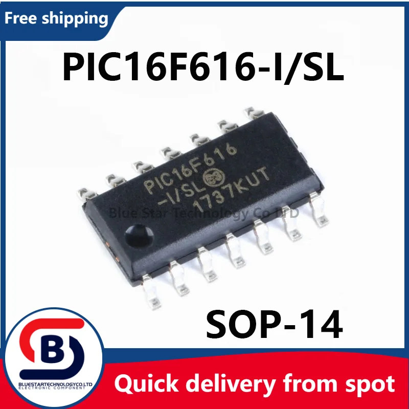 

Free Shipping 10-50pcs/lots PIC16F616-I/SL PIC16F616 16F616 SOP14 Quick delivery from spot