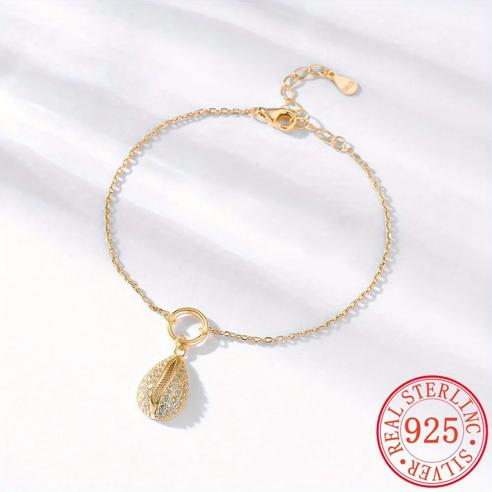 Chic S925 Silver Bracelet for Women Geometric Shell-shaped with Full Diamond, Minimalistic and Versatile, Perfect for Daily Wear
Chic S925 Silver Bracelet for Women Geometric Shell-shaped with Full Diamond, Minimalistic and Versatile, Perfect for Daily Wear