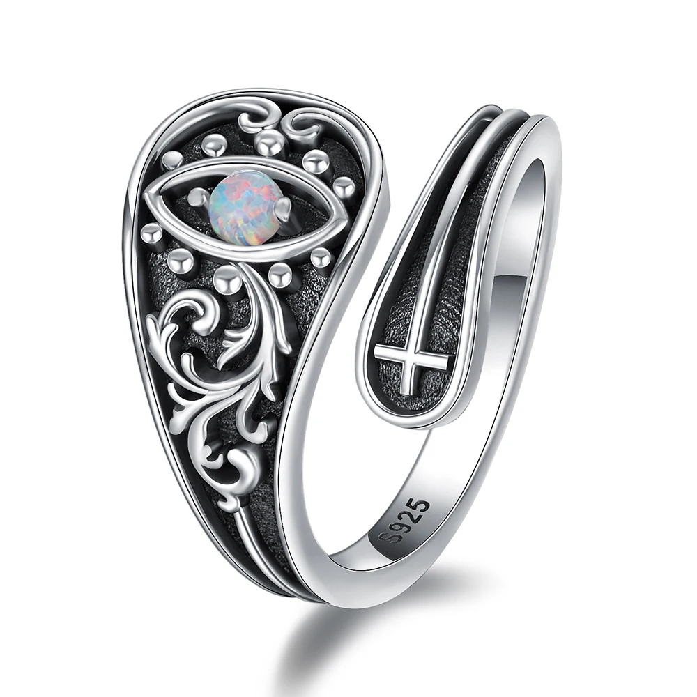 925 Sterling Silver Adjustable Opal Evil Eye Spoon Rings Vintage Victorian Jewelry Makes an Awesome Birthday Gift For Women Wife
925 Sterling Silver Adjustable Opal Evil Eye Spoon Rings Vintage Victorian Jewelry Makes an Awesome Birthday Gift For Women Wife