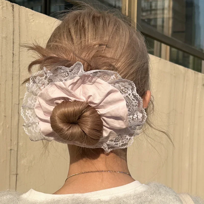 French New Lace Large Pink Scrunchies Headband Summer Sweet Elastic Hair Rope Headwear Rubber Band Hair Accessories for Girls
French New Lace Large Pink Scrunchies Headband Summer Sweet Elastic Hair Rope Headwear Rubber Band Hair Accessories for Girls