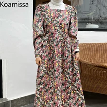 Koamissa Floral Women Straight Maxi Dress Puff Long Sleeves Square Collar Chic Korean Dresses Vintage Flower Vestidos 2022 New
Koamissa Floral Women Straight Maxi Dress Puff Long Sleeves Square Collar Chic Korean Dresses Vintage Flower Vestidos 2022 New