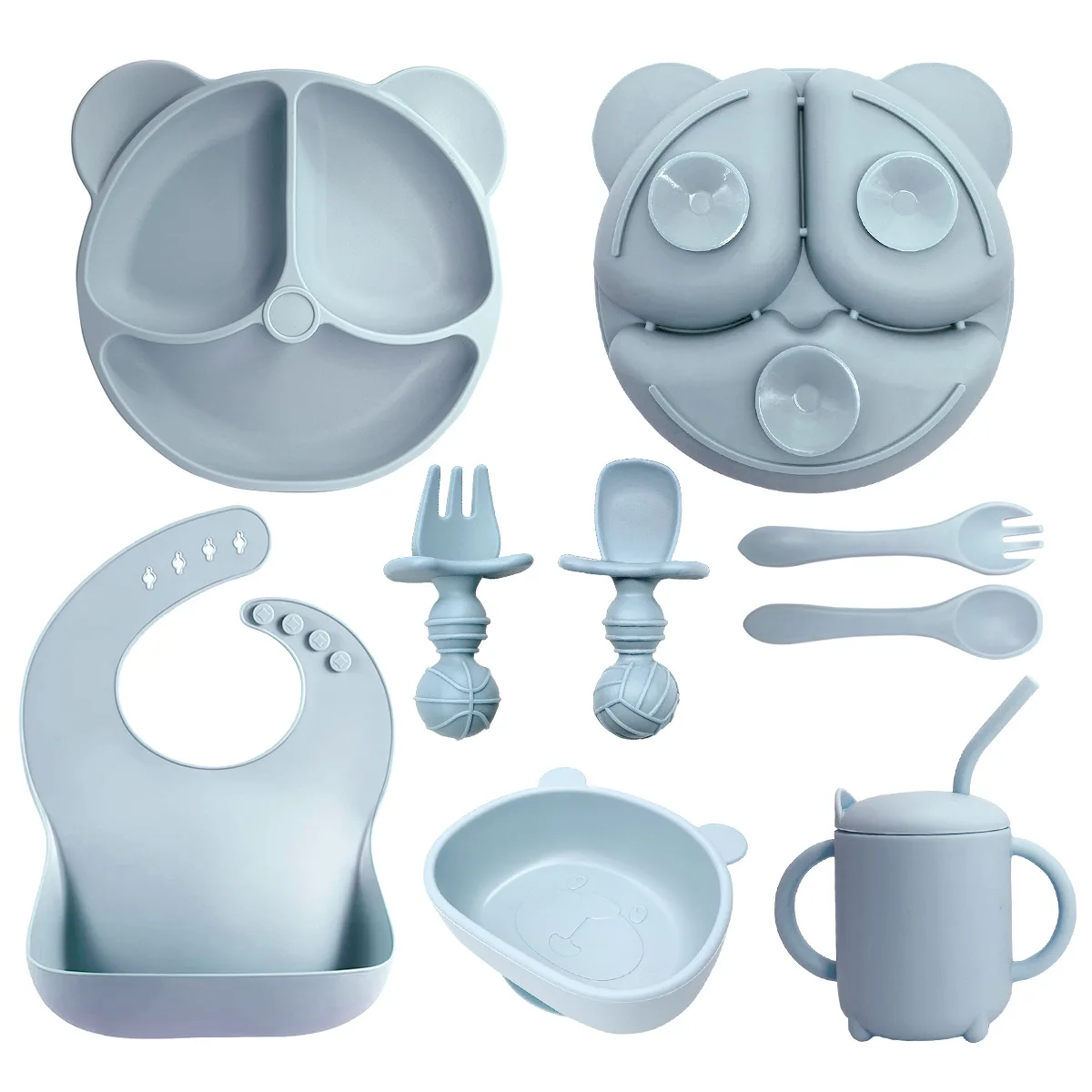 8/6/5PCS Silicone Baby Tableware Set Bear Baby Suction Plate Waterproof Bibs Water Cup Sucker Bowl Spoon Fork Children Dishes
8/6/5PCS Silicone Baby Tableware Set Bear Baby Suction Plate Waterproof Bibs Water Cup Sucker Bowl Spoon Fork Children Dishes