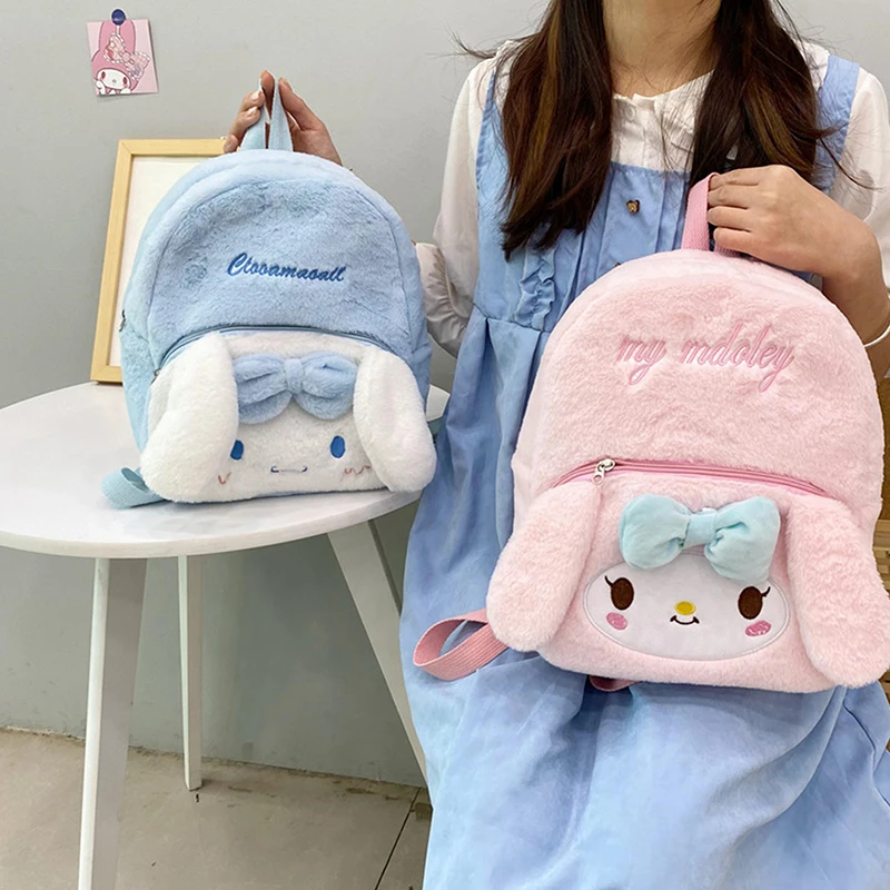 

Sanrio Kuromi Корица собака мелодия мультфильм плюшевый милый рюкзак женские модные маленькие сумки японский стиль Студенты школьная сумка