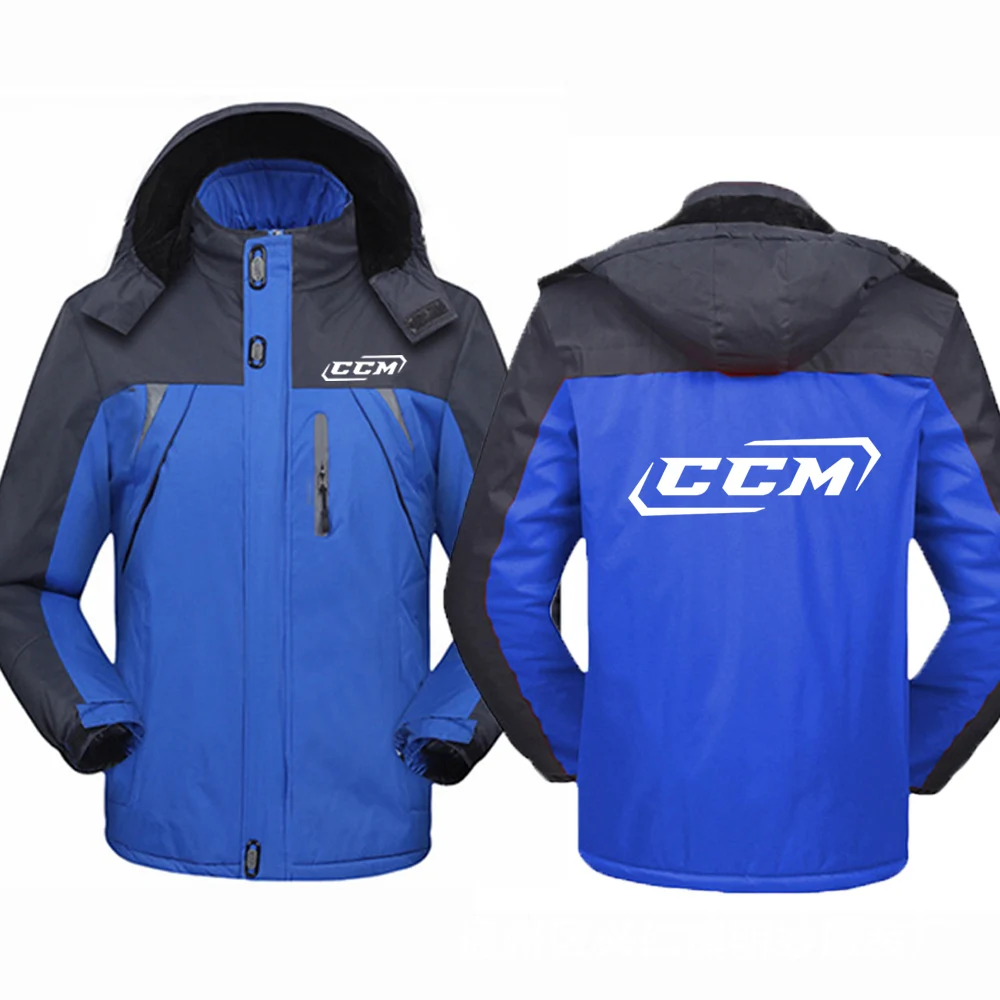 

CCM 2024 autumn and winter printing men's new outdoor hooded thick windbreaker coat windproof coat mountaineering coat