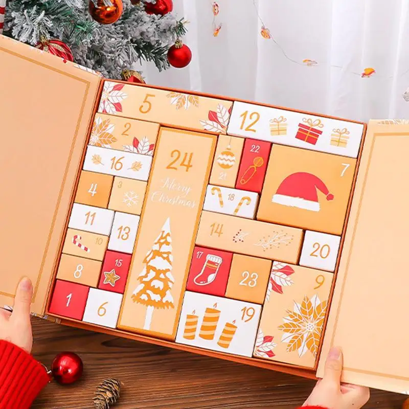 

Christmas Advent Calendar Display Case (Case Only ) 24 Days Refillable Kids Christmas Gift Box DIY Countdown Calendar Empty Box