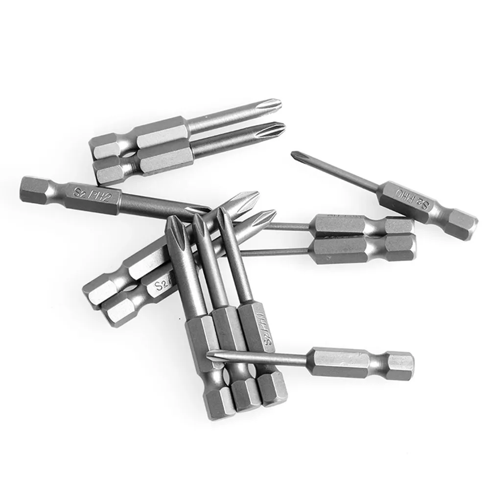 Magnetic Bits Screwdriver Bit For Electric/hand Screwdrivers Tool 1/4 Inch 12Pcs 50mm Cross Hex Shank PH Silver
Magnetic Bits Screwdriver Bit For Electric/hand Screwdrivers Tool 1/4 Inch 12Pcs 50mm Cross Hex Shank PH Silver