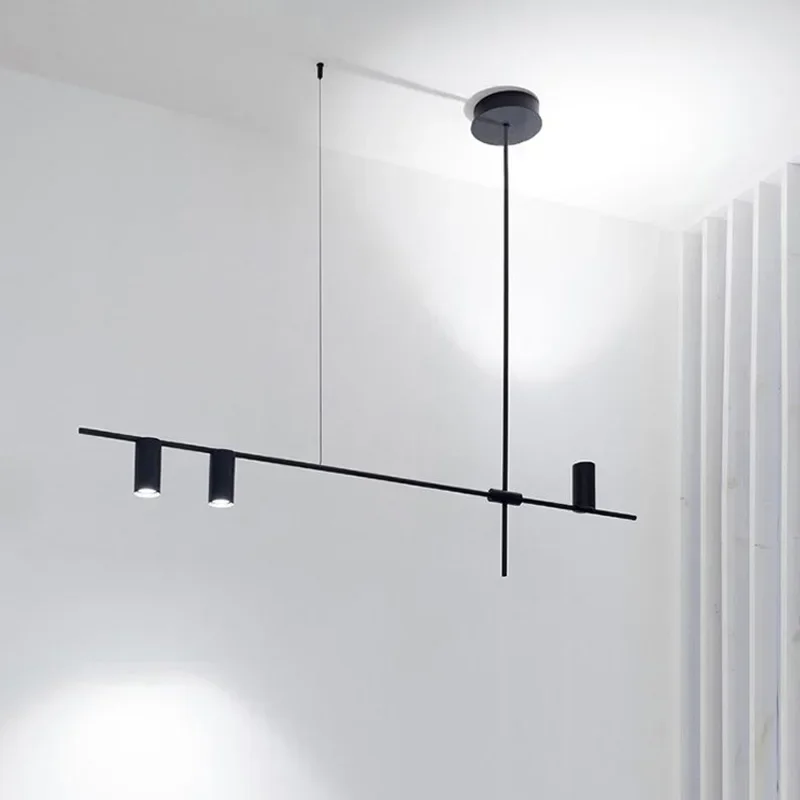 

Современная длинная люстра в скандинавском стиле, осветительные приборы для обеденного стола, черные подвесные светильники, подвесная люстра для гостиной