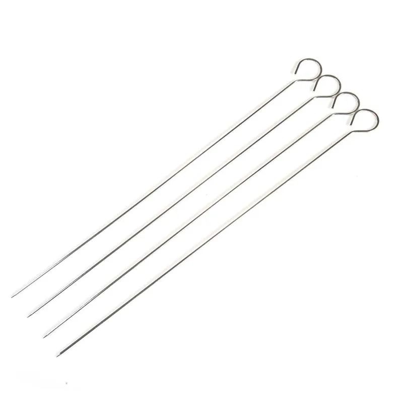 

4pcs Stainless Steel BBQ Needle meat goose Round Roast Skewers Stick Barbeque Skewers Kitchen Utensils Outdoor Picnic Barbeque