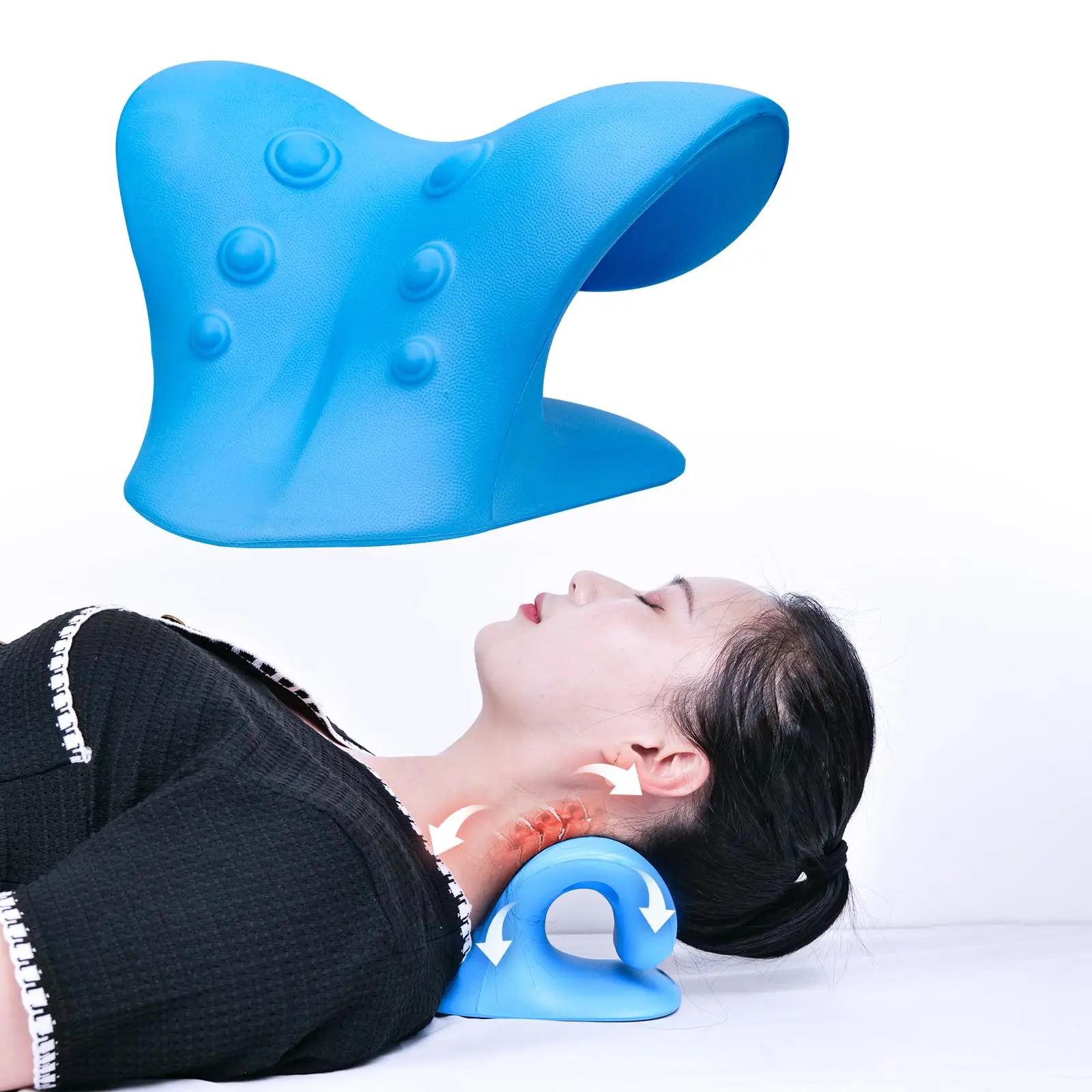 

Neck Shoulder Relaxer Stretcher Cervical Traction Device Chiropractic Pillow Neck Cloud for Pain Relief Spine Alignment