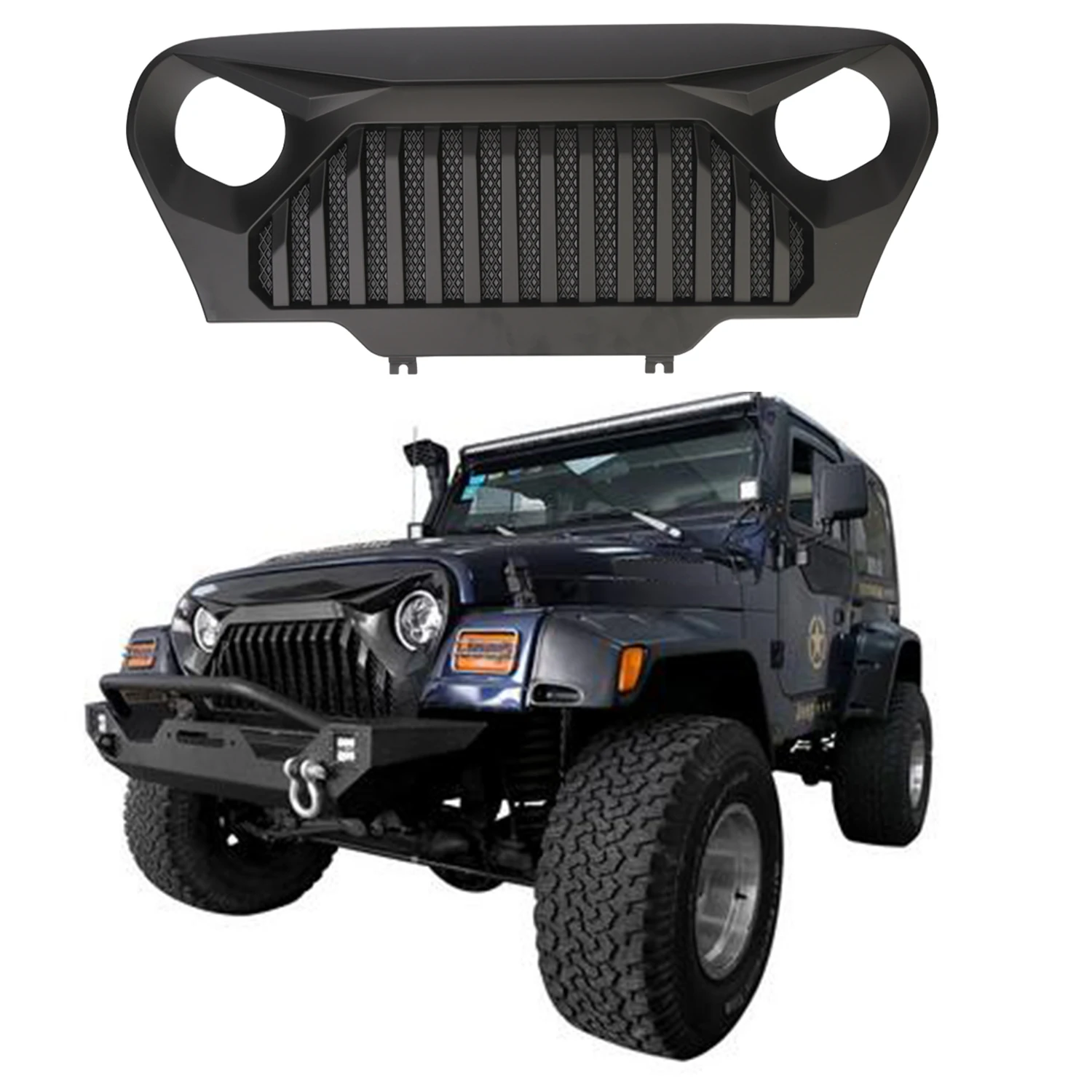 

SXMA JL282 ABS hot sale off-road auto car top fire second generation Front Grille for Jeep wrangler TJ 1997-2006