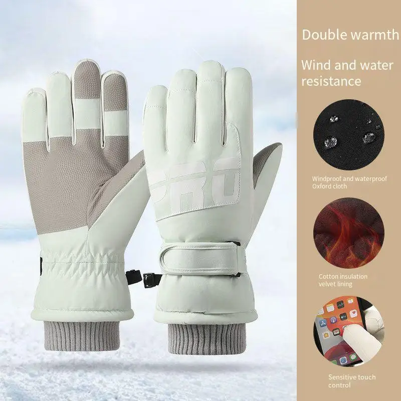 

Зимние лыжные перчатки для мужчин и женщин, ветрозащитные теплые новые флисовые нескользящие перчатки для сенсорного экрана, сноуборда, снегохода, велоспорта, лыжного спорта