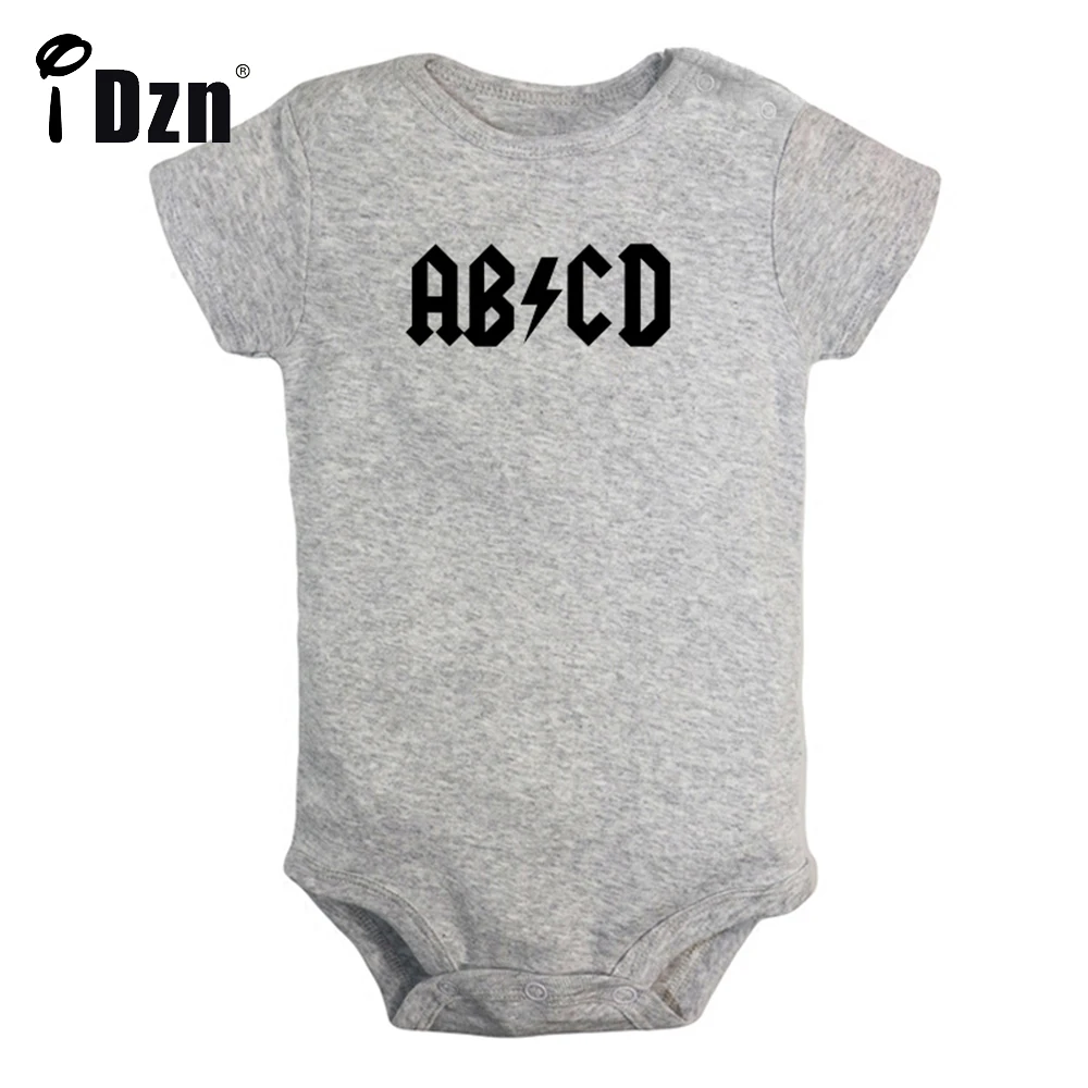 

iDzn NEW ABCD Funny Rock Cute Fun Print Baby Rompers Boys Girls Bodysuit Infant Short Sleeves Jumpsuit Kids Soft Clothes