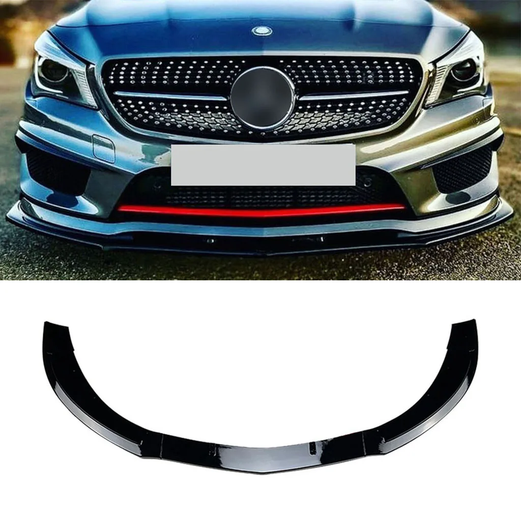 

Front Bumper Lip Spoiler For Mercedes-Benz CLA-Class C117 CLA200 260 CLA45 AMG 2013-2015 Bumper Protector Lower Blade Splitter