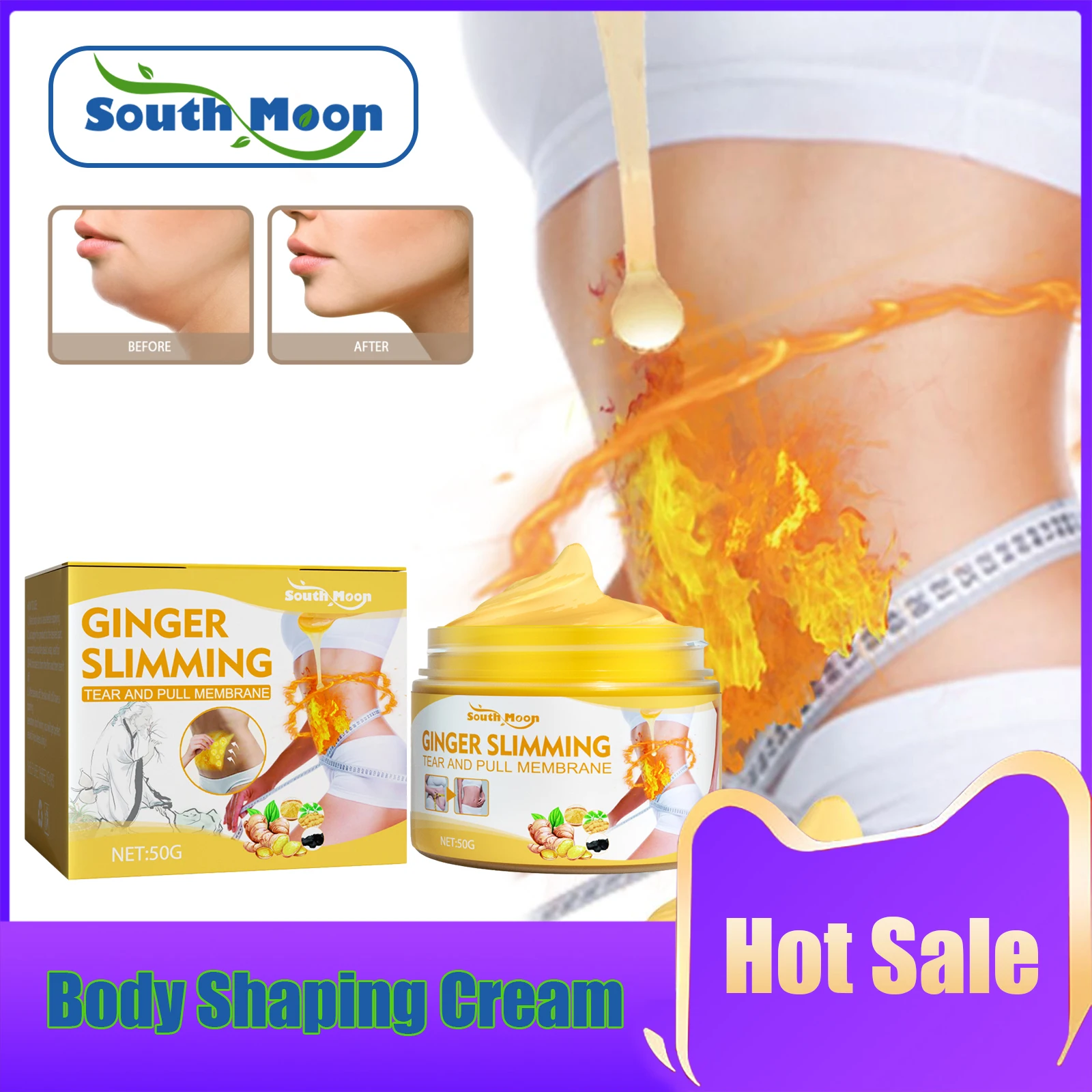 

Ginger Slimming Cream Fat Burning Weight Loss Anti Waist Belly Legs Cellulite Detox Shaping Muscle Relaxation Body Firming Cream
