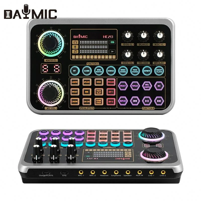 Interfaz De Audio BT DJ Live Stream Sound Card HC20 Smartphone PC Podcast Home Studio Recording Gaming Audio Interface
Interfaz De Audio BT DJ Live Stream Sound Card HC20 Smartphone PC Podcast Home Studio Recording Gaming Audio Interface